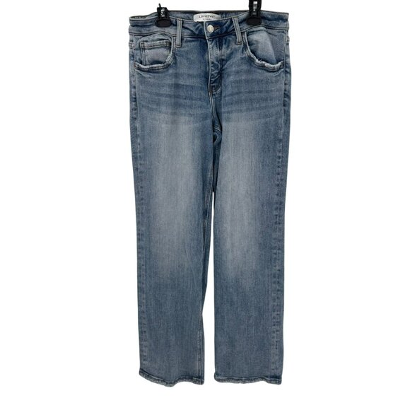 Lovervet Distressed Straight Leg Blue Denim Jeans Womens Size 28/7 - Picture 1 of 8